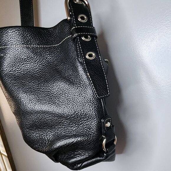 COACH Black Leather Duffle  Convertible Shoulder or Crossbody Bag - Picture 3 of 10